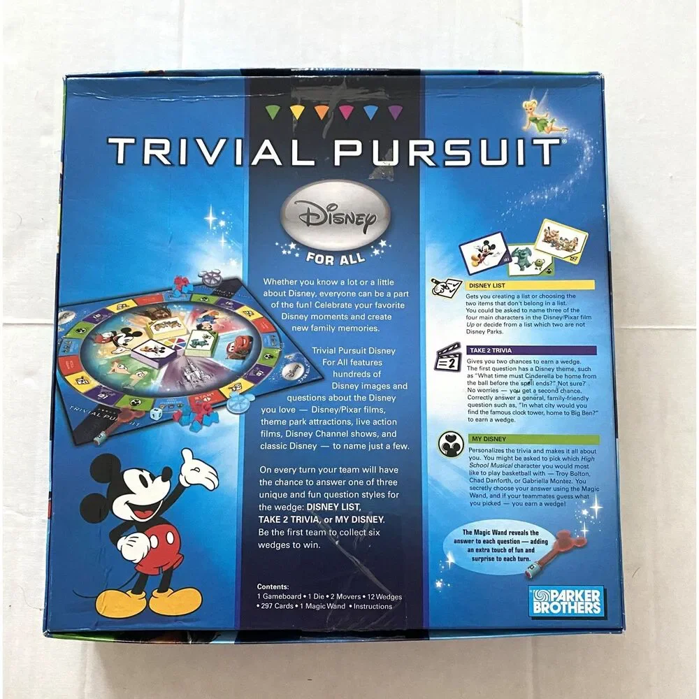 Trivial Pursuit Disney for All Edition Board Game (one damaged card)